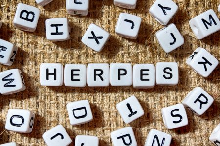Herpes written in scrabble blocks image